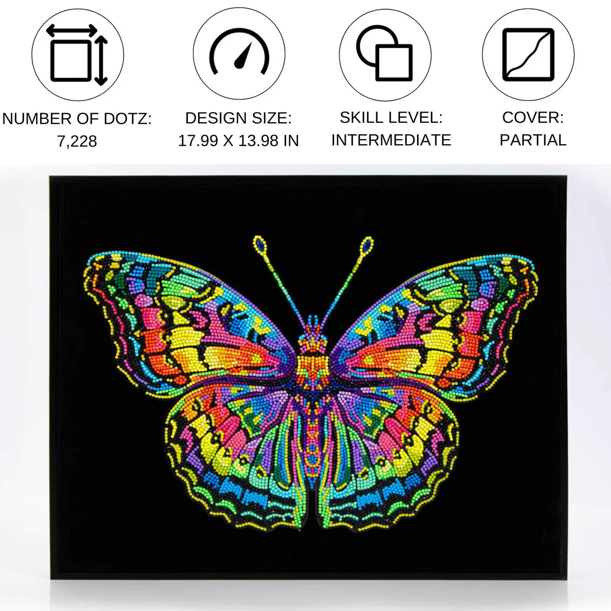 Diamond Dotz Flock Canvas 35x46cm Kit - Neon Butterfly