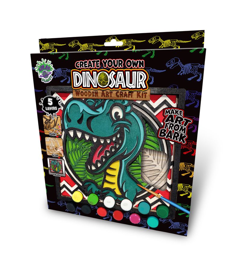 Splat Planet Wood Art Kit - Dinosaur