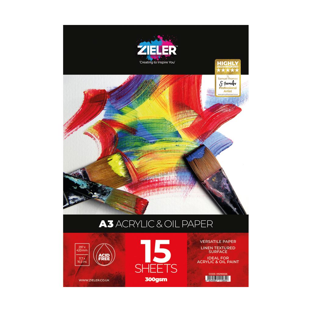 Zieler Easel and Acrylic Paint Gift Set - Paints, Brushes and A3 Pad