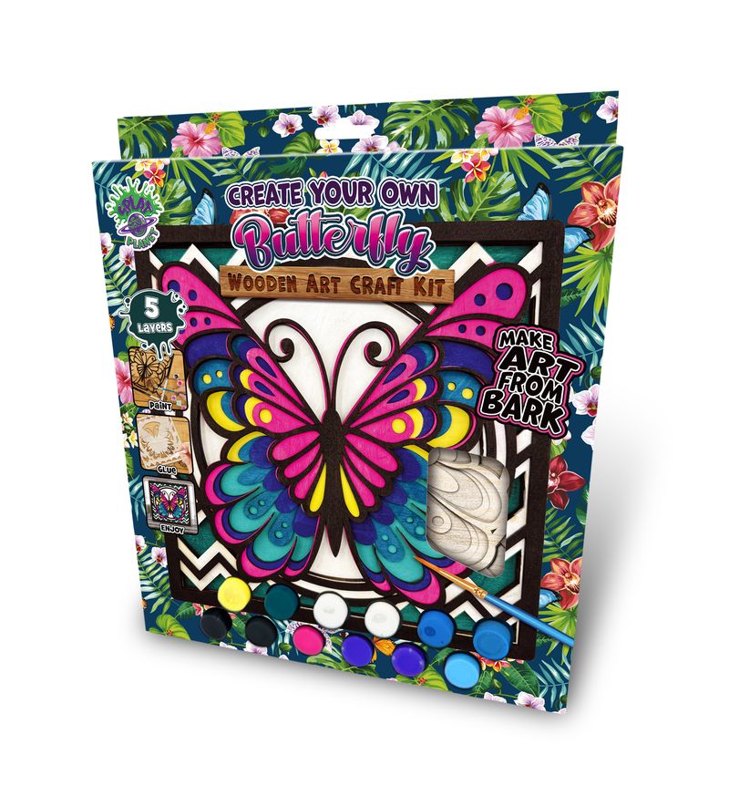 Splat Planet Wood Art Kit - Butterfly