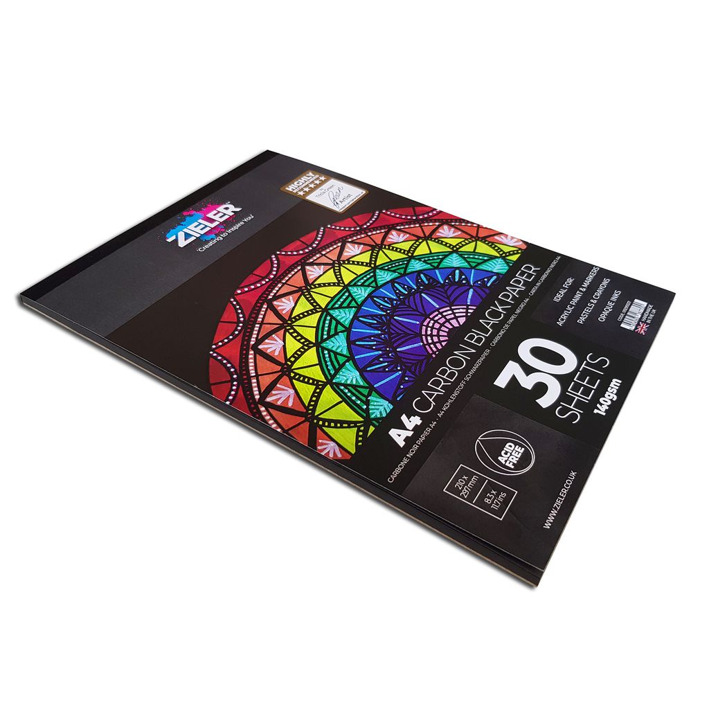 Zieler A4 Black Cartridge Paper - 140gsm (30 Sheets)