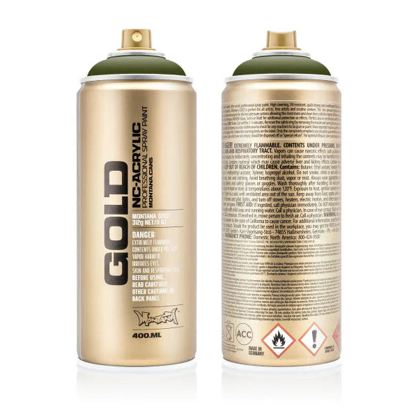 Montana GOLD Spray Paint 400ml - Olive Green (CL6340)