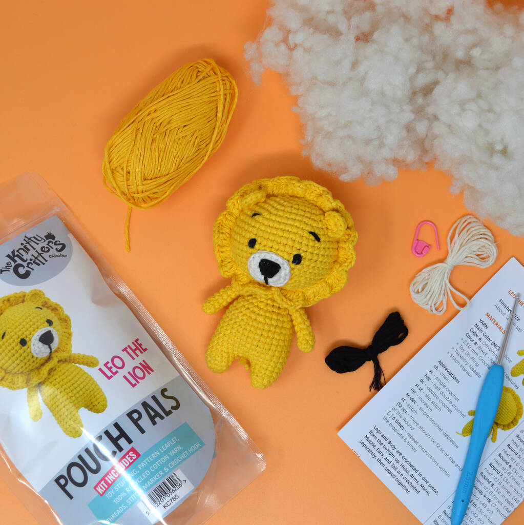 Knitty Critters Pouch Pals - Leo The Lion