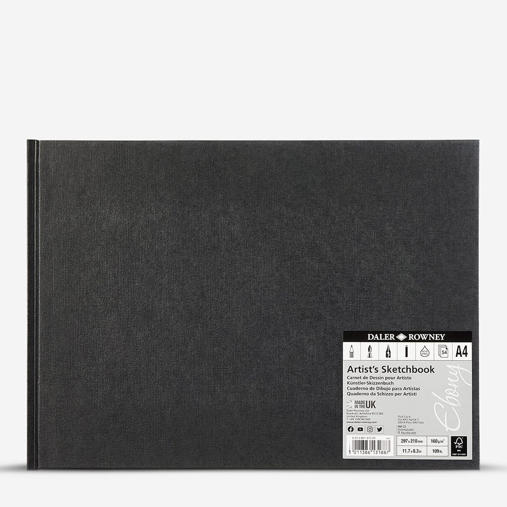 Daler Rowney Sketchbook A4 Landscape - Ebony (54 Pages)