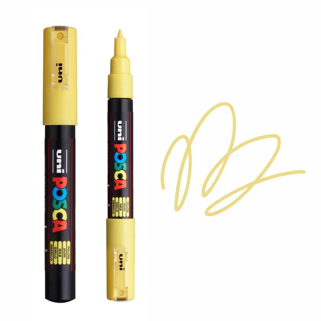 uni Posca PC-1M Extra Fine Bullet Tip Paint Marker Yellow