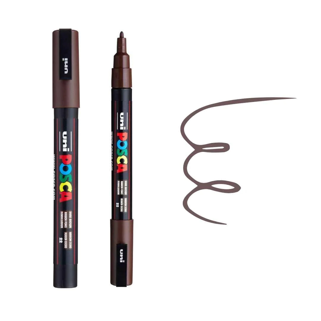 uni Posca Marker PC-3M Fine Bullet Tip Paint Marker Dark Brown