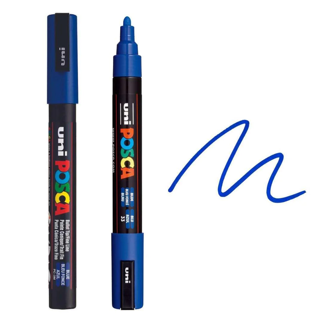 Posca PC-5M Medium Bullet Tip Paint Marker - 4 Pack Blue Mix