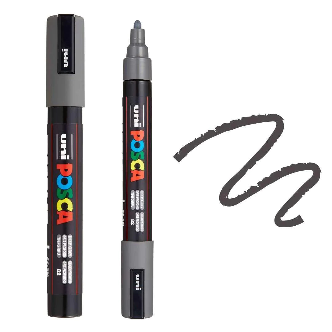 Posca PC-5M Medium Bullet Tip Paint Marker Deep Grey