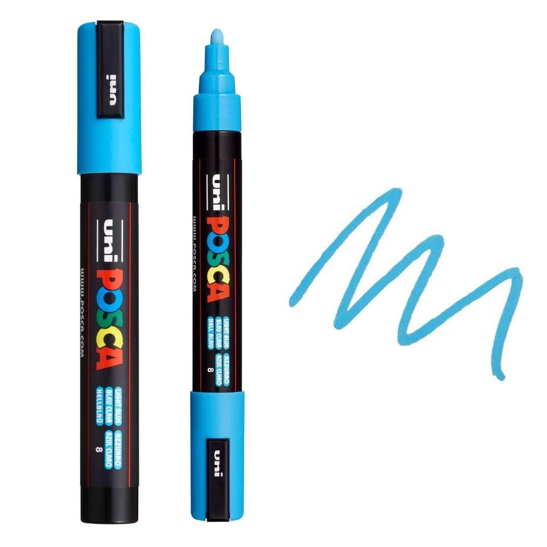 Posca PC-5M Medium Bullet Tip Paint Marker - 4 Pack Blue Mix