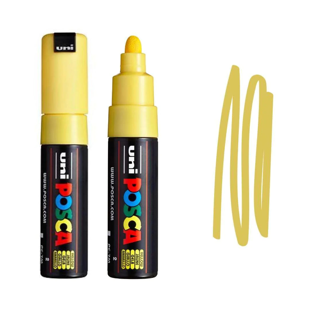 Posca PC-7M Marker Bold Bullet Tip Marker Yellow