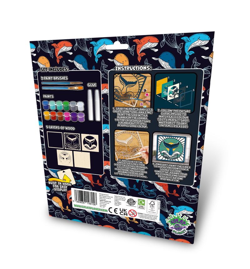 Splat Planet Wood Art Kit - Whale