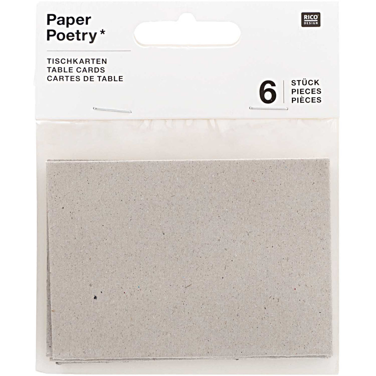Table Cards Blank - Grey (6 Pack)