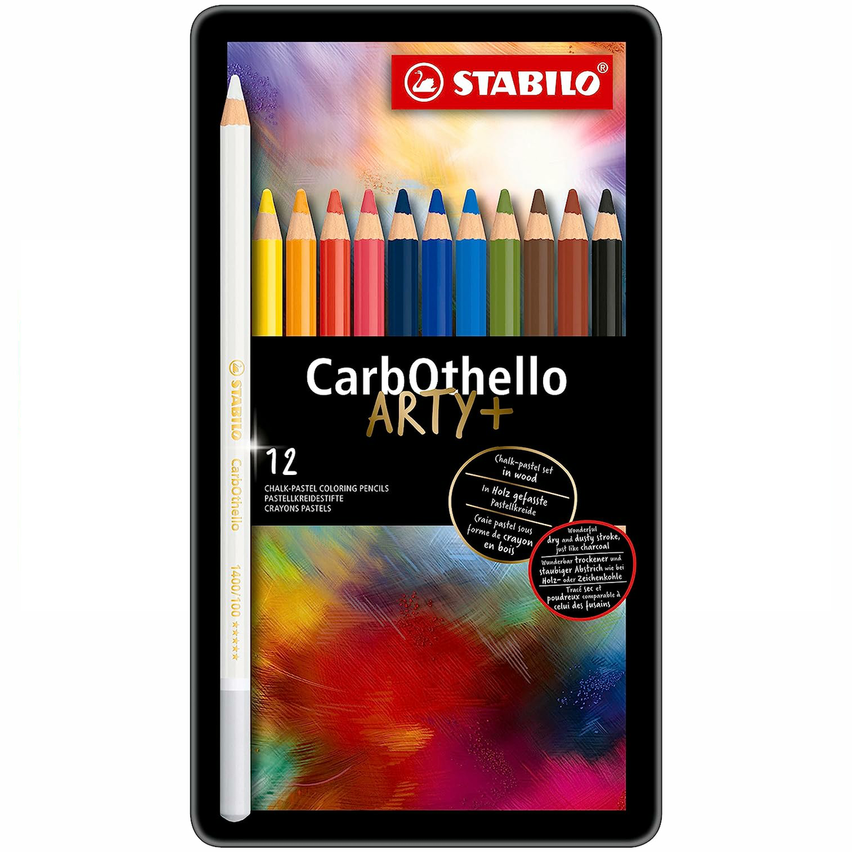 STABILO CarbOthello Pastel Pencils - Assorted Colours (Tin of 12)