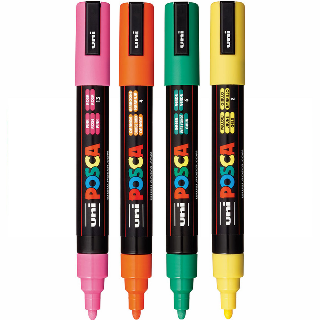 Posca PC-5M Medium Bullet Tip Paint Marker - Pack 4 Colour Block