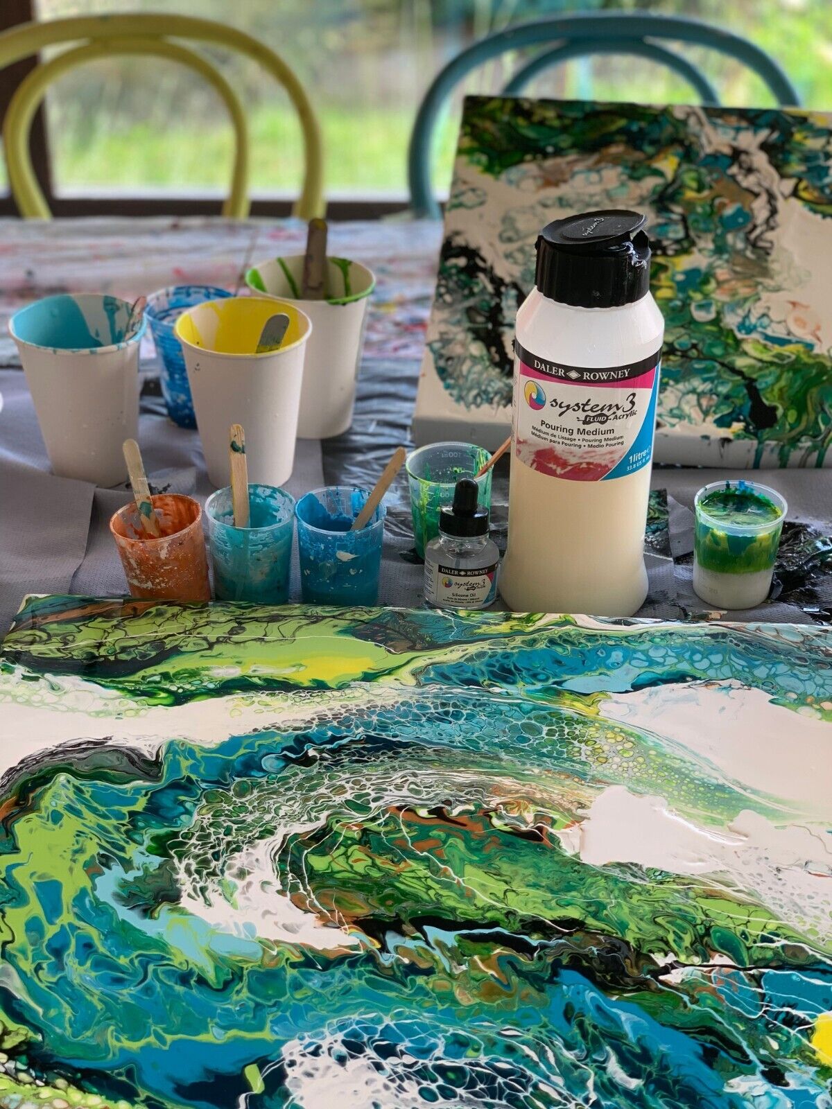 Daler Rowney System 3 Fluid Acrylic Paint Pouring Medium 1 Litre