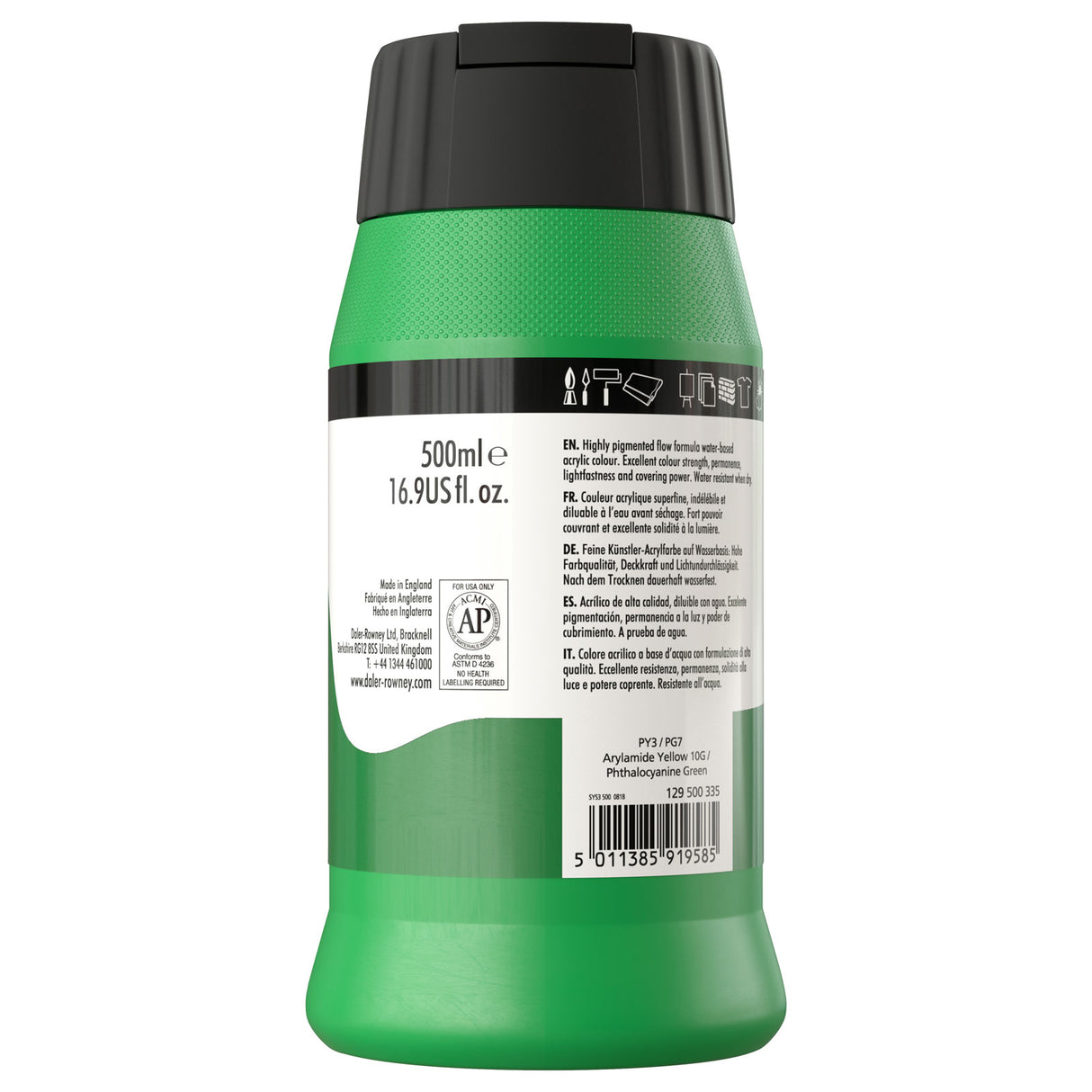 Daler Rowney System3 Emerald 500ml Acrylic Paint