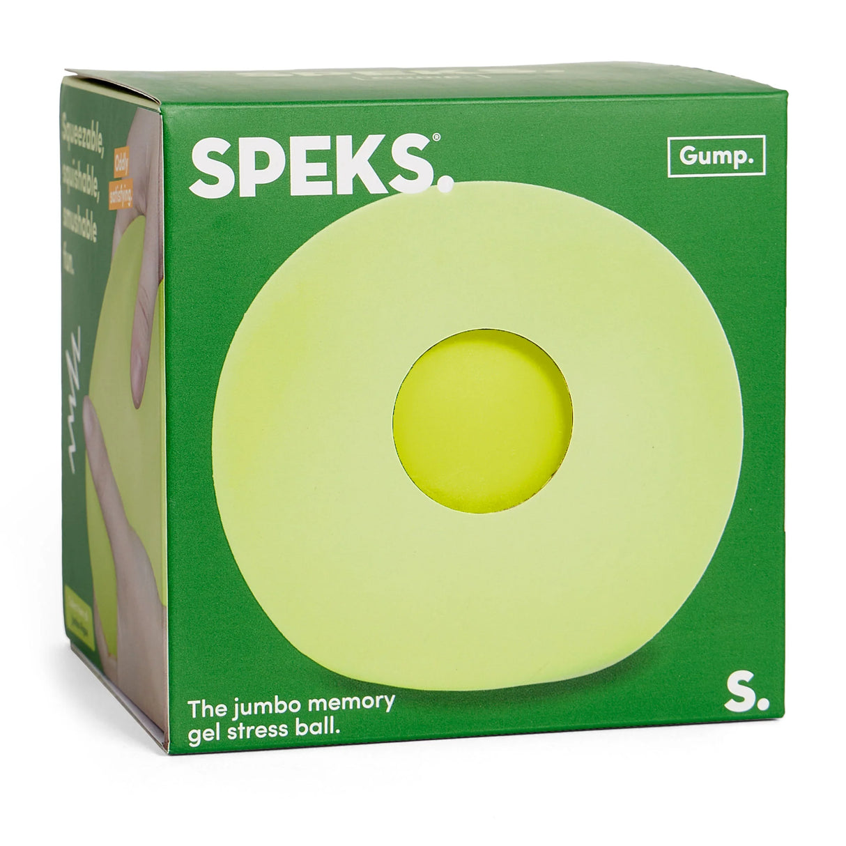 Speks Gump Jumbo Memory Gel Stress Ball 9cm - Algae