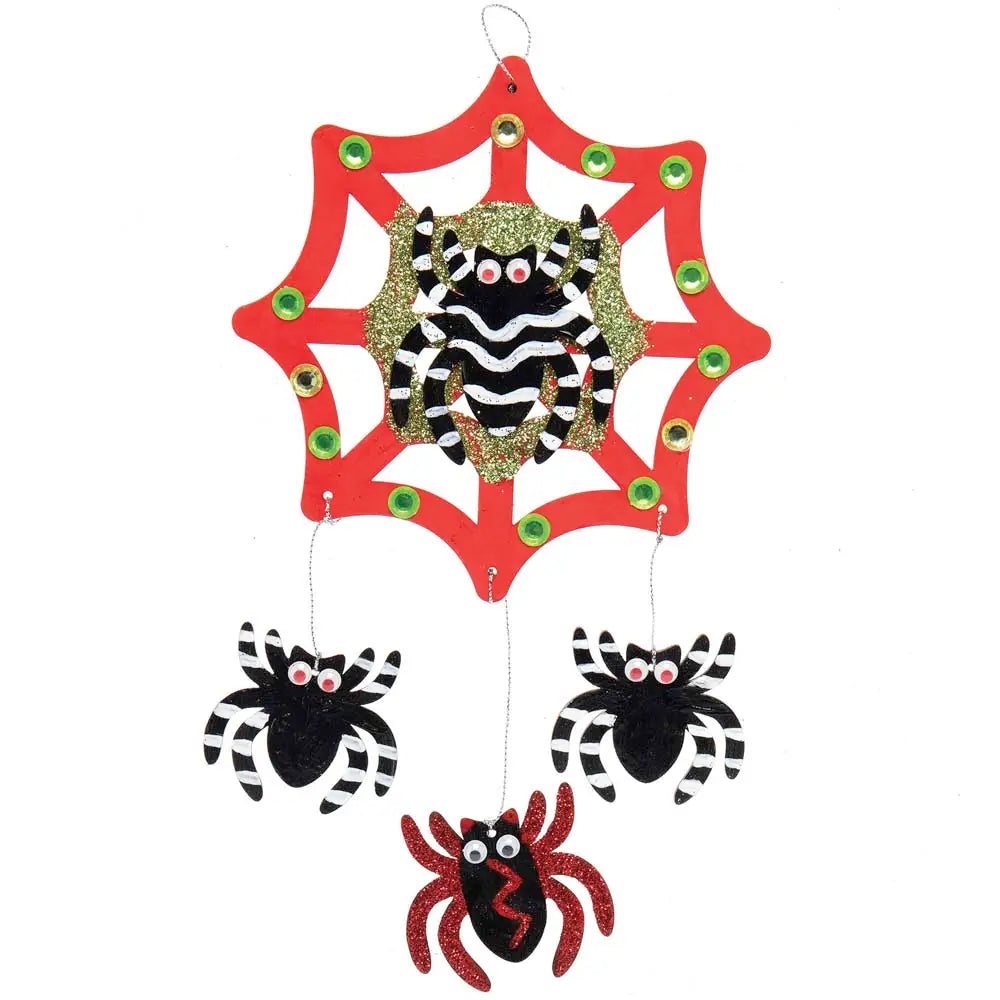 Baker Ross Spider Web Wooden Decoration Kits (Pack of 3)