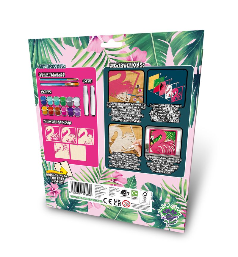 Splat Planet Wood Art Kit - Flamingo