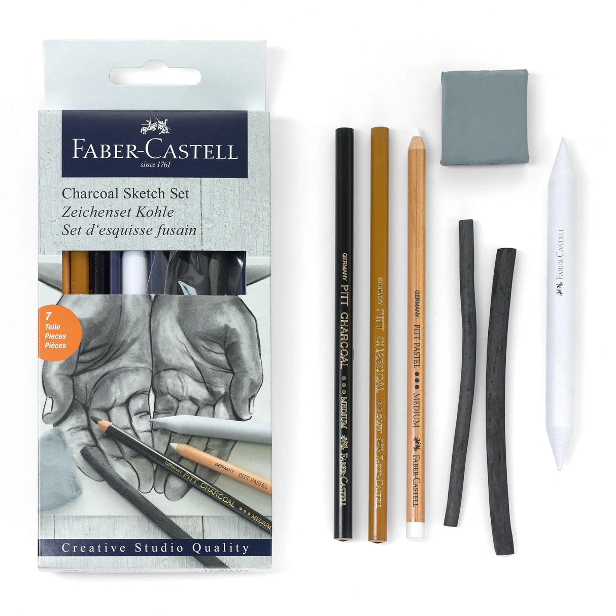 Faber Charcoal 7 Piece Sketch Set