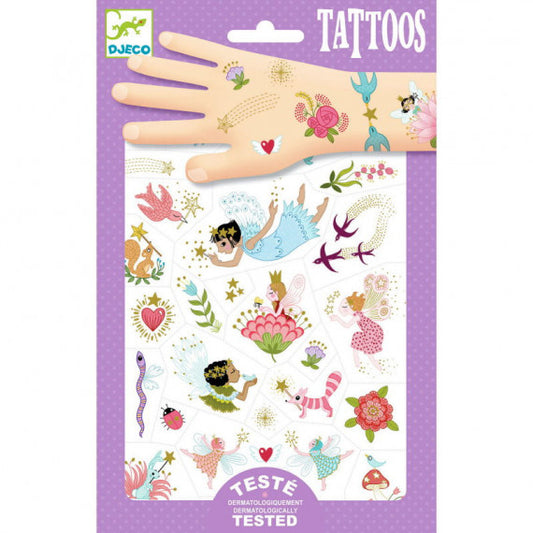 Djeco Children's Temporary Tattoos Fairy Friends - 2 Sheets