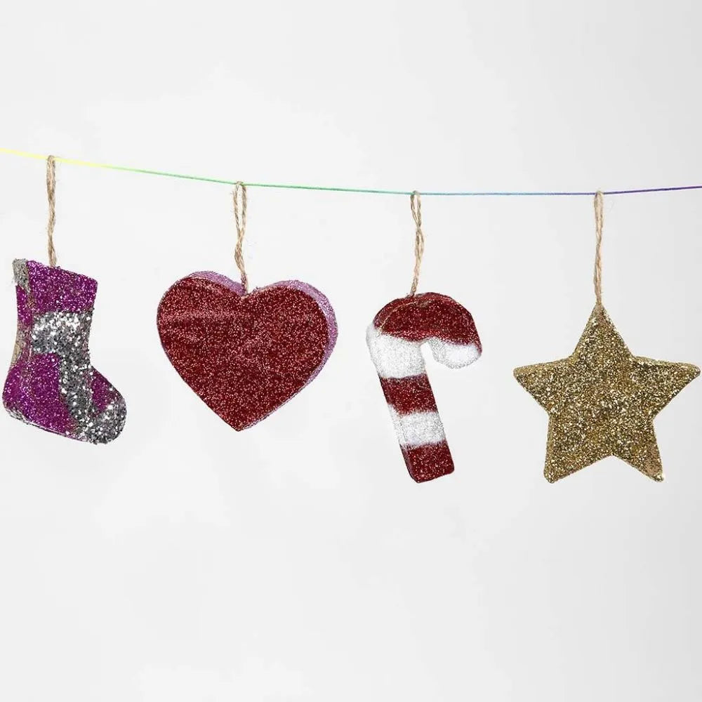 Paper Mache Christmas Ornament Assortment