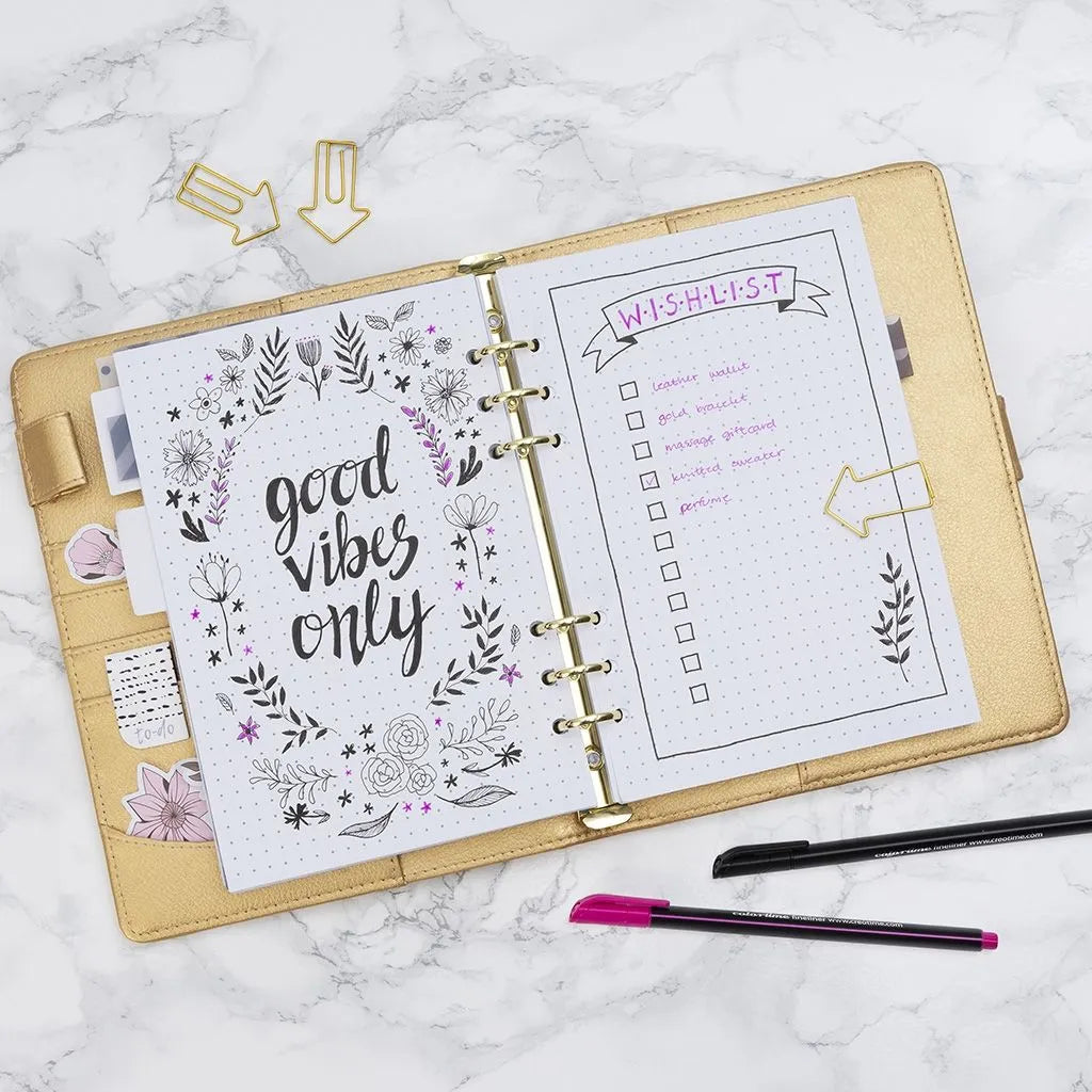 Metal Paperclips, size 40x25 mm, 6 pcs, gold