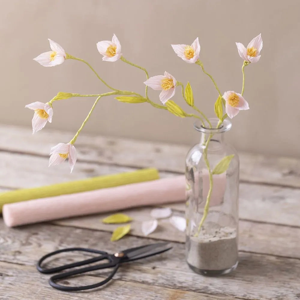 Mini Craft Kit Crepe Paper Flowers Cherry Branch