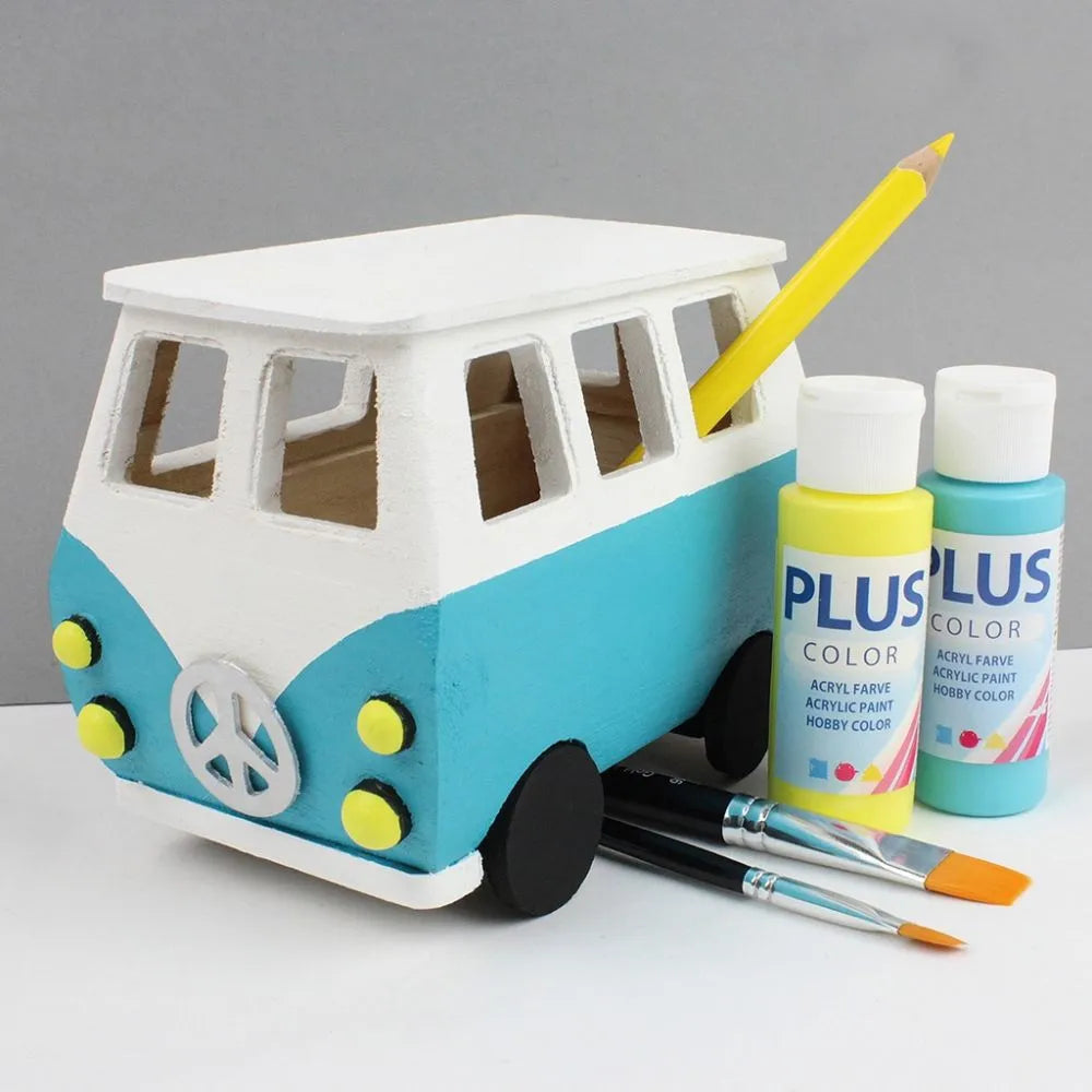 Minibus, size 17x10x13 cm, 1 pc, pine, paulownia