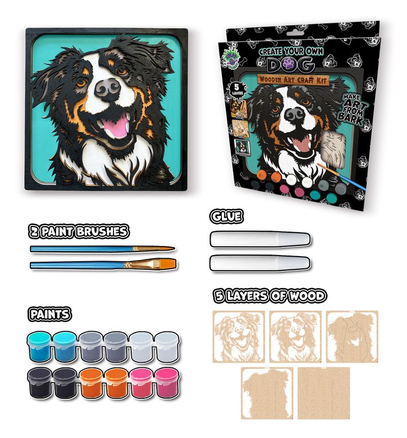 Splat Planet Wood Art Kit - Dog