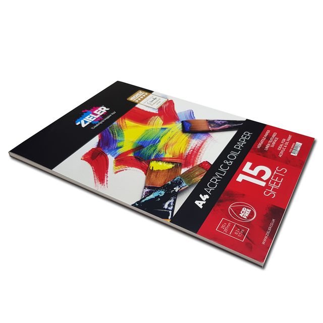 Zieler A4 Bound Acrylic Pad - 300gsm (15 Sheets)