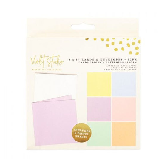 Violet Studios 6" x 6" Card Blanks - Pastels - 12 Pack
