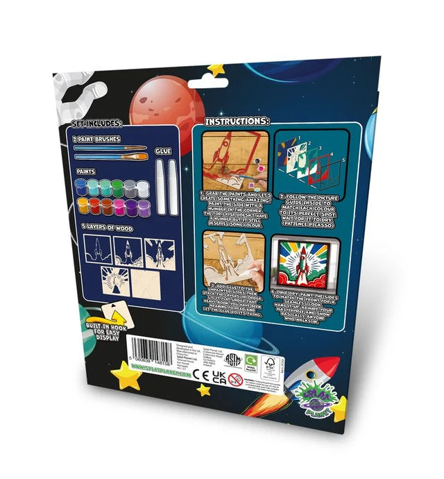 Splat Planet Wood Art Kit - Spaceship