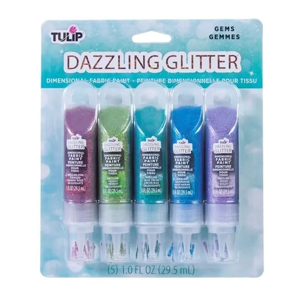 Dimensional Dazzling Glitter Fabric Paint - Jewels (5 Pack)