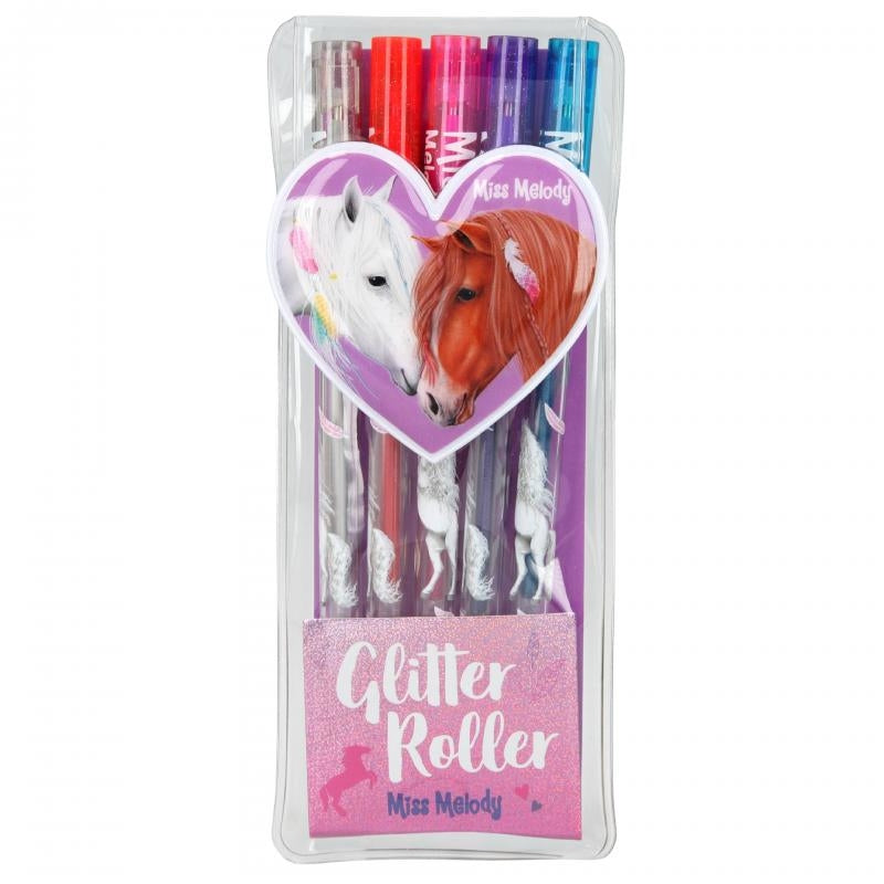 Miss Melody Glitter Gel Pens Set of 5 Glitter Ink Pens