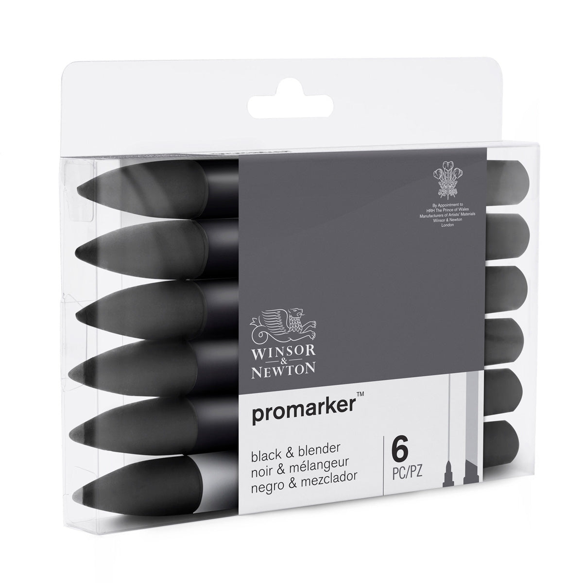 Winsor & Newton Promarker - 5 Blacks + Blender Set