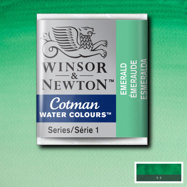 Cotman Watercolour Emerald Half Pan