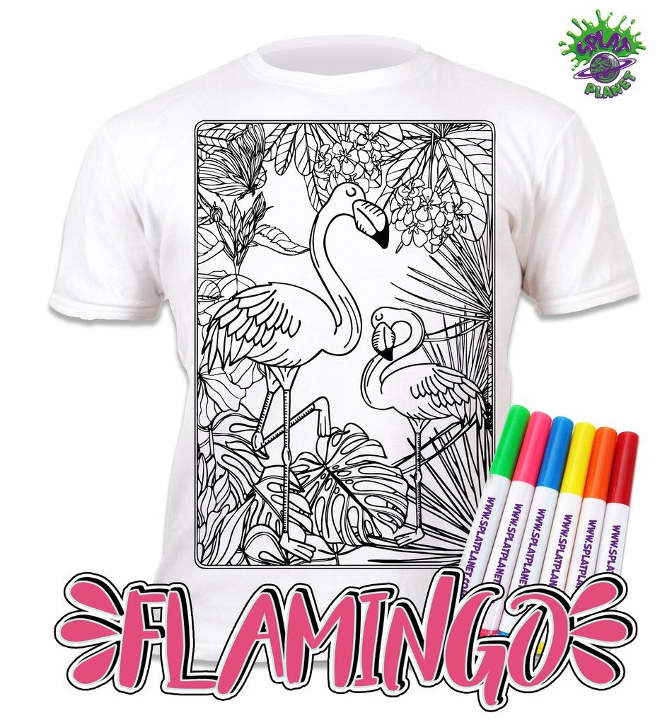 Splat Planet PYO T-Shirt: Flamingo (Size 7 -8 Years)