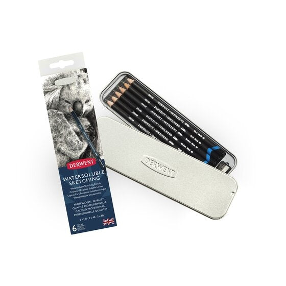 Derwent Watersoluble Sketching Pencils 6 Tin
