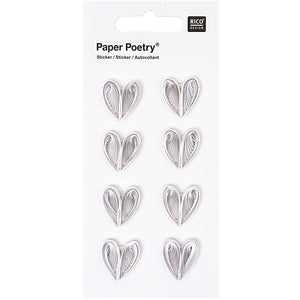 QUILLING STICKER, WHITE HEARTS