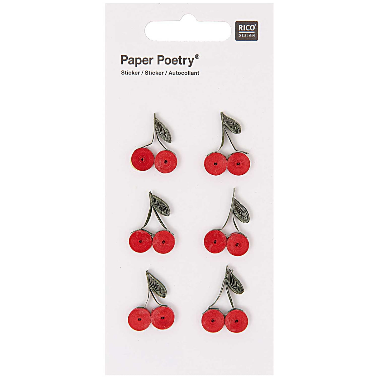 QUILLING STICKERS - CHERRIES