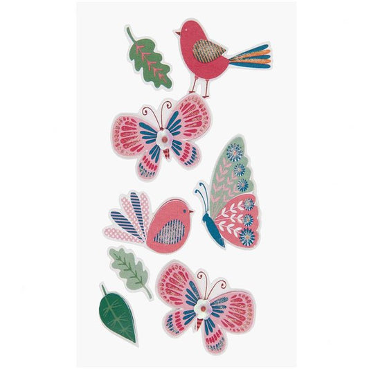 3D Stickers, Birds Butterflies 7 X 15cm