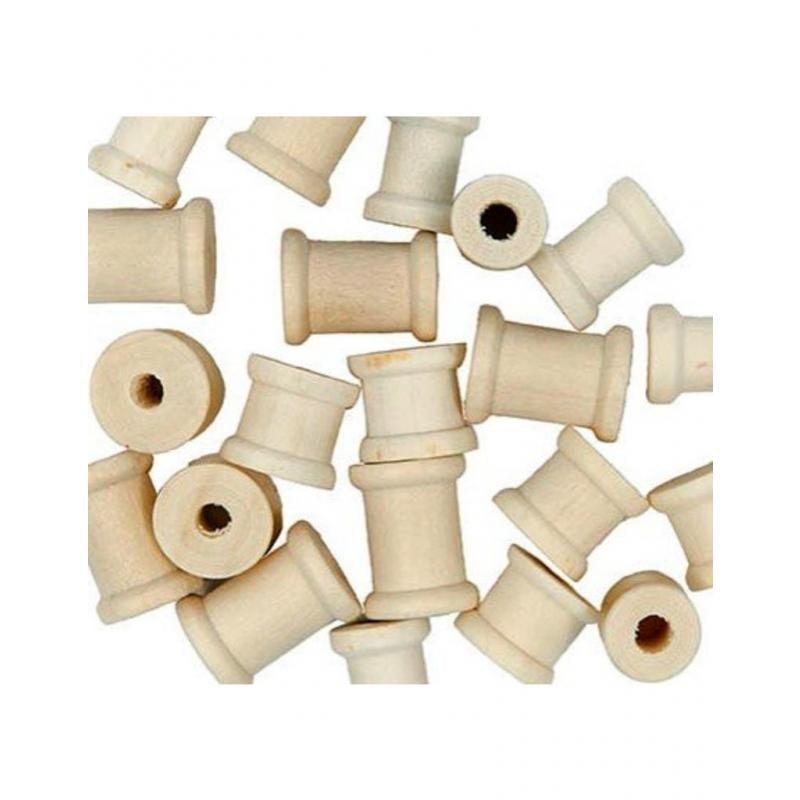 WOODEN SPOOLS, NATURAL