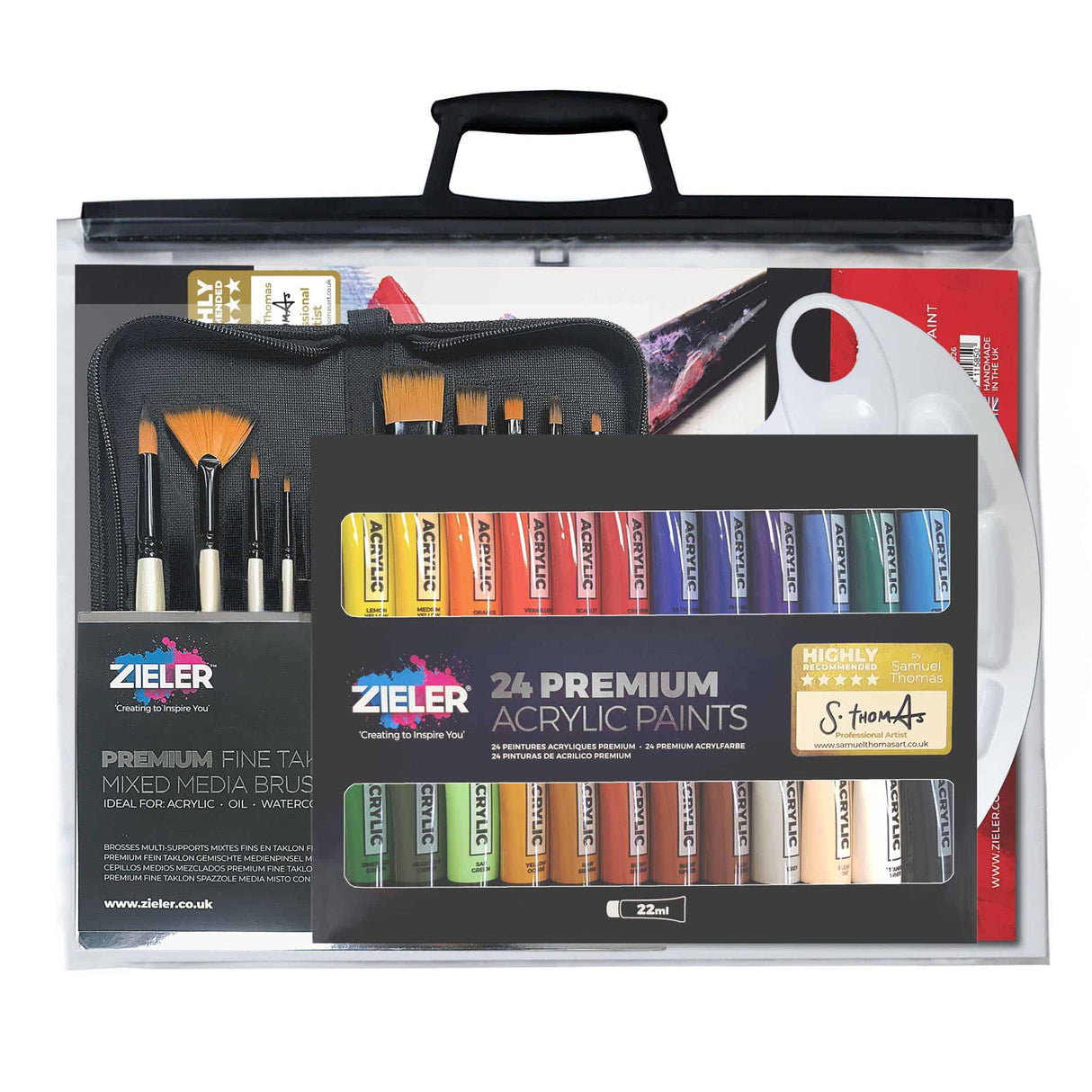 Zieler Acrylic Art Set in an A3 Clear Bag (37 Pieces)