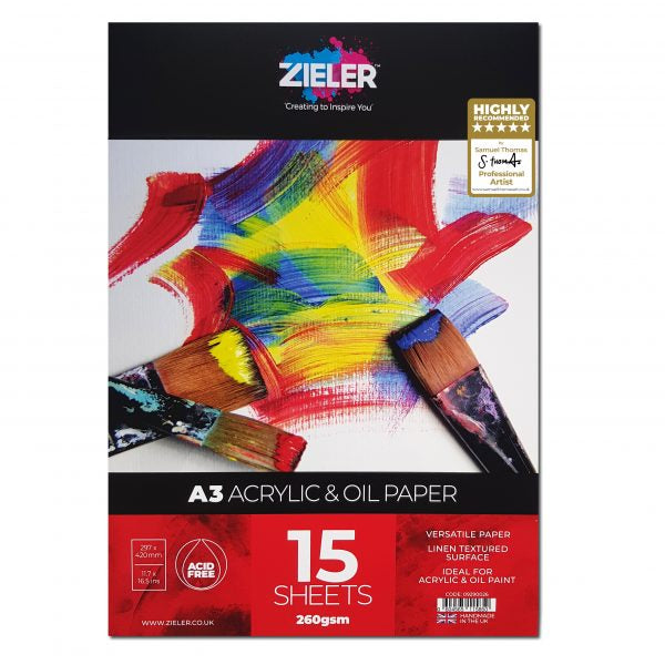 Zieler Acrylic Art Set in an A3 Clear Bag (37 Pieces)