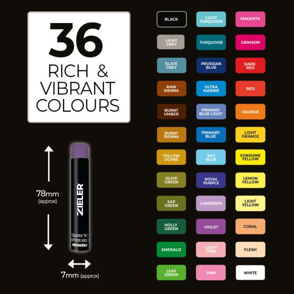 36 Artist Water Soluble Oil Pastels