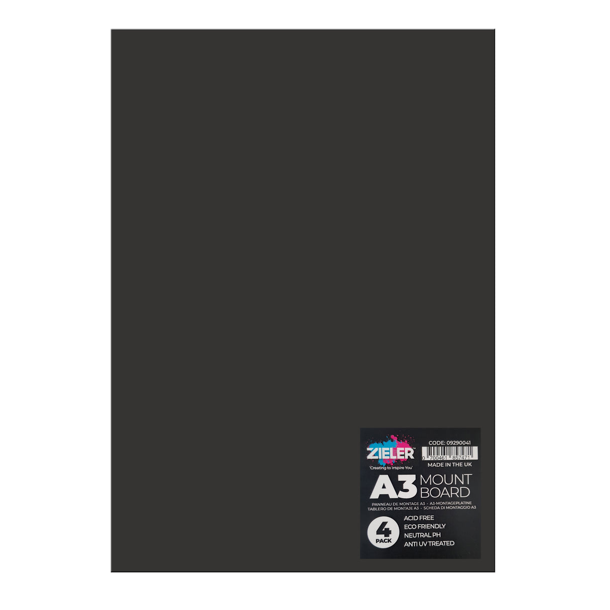 Zieler A3 Mountboard - Black (4 Sheets)
