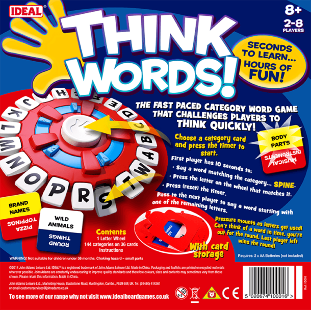 Think Words Timer Board Game