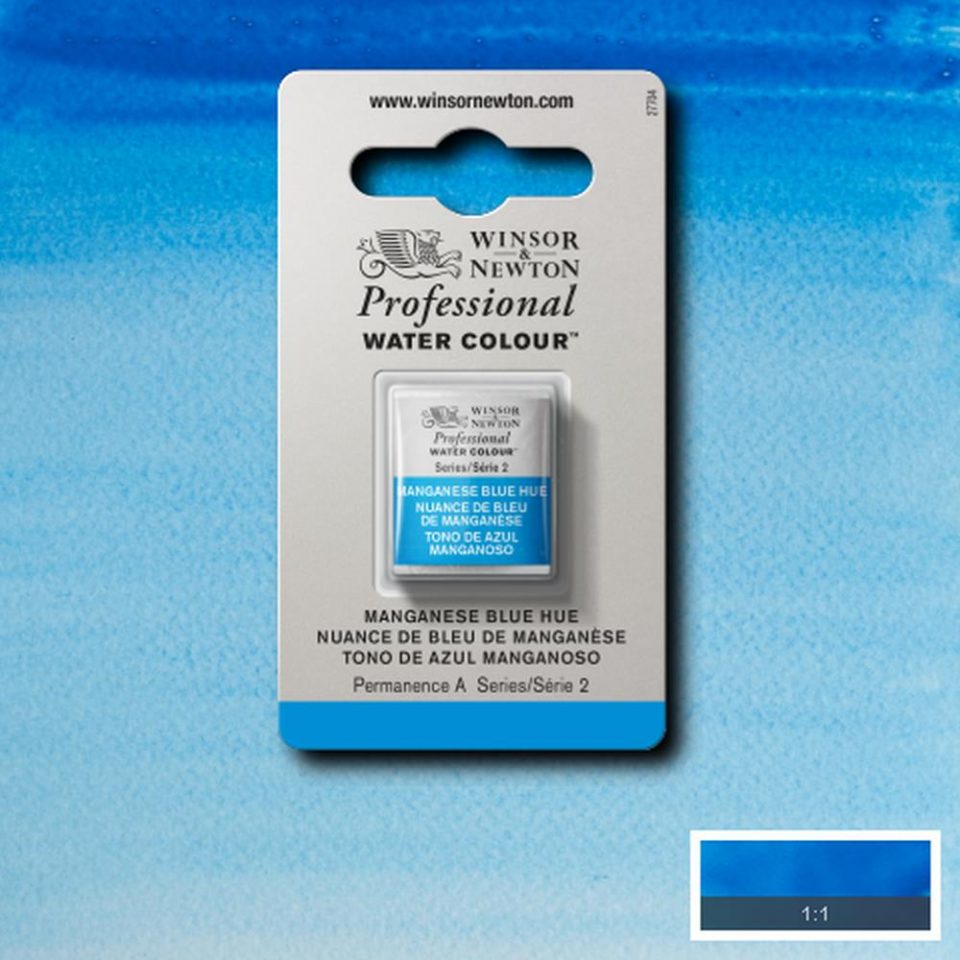 Manganese Blue Hue Half Pan - S2 Professional Watercolour