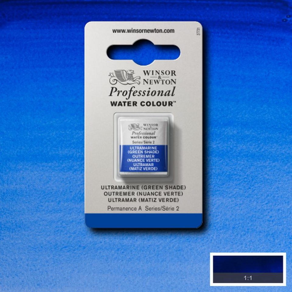 Ultramarine Green Shade Half Pan - S2 Professional Watercolour